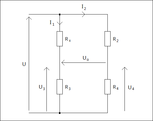 Mostek Wheatstone'a - schemat ideowy