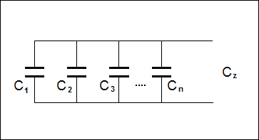 Rwnolege czenie kondensatorw - schemat